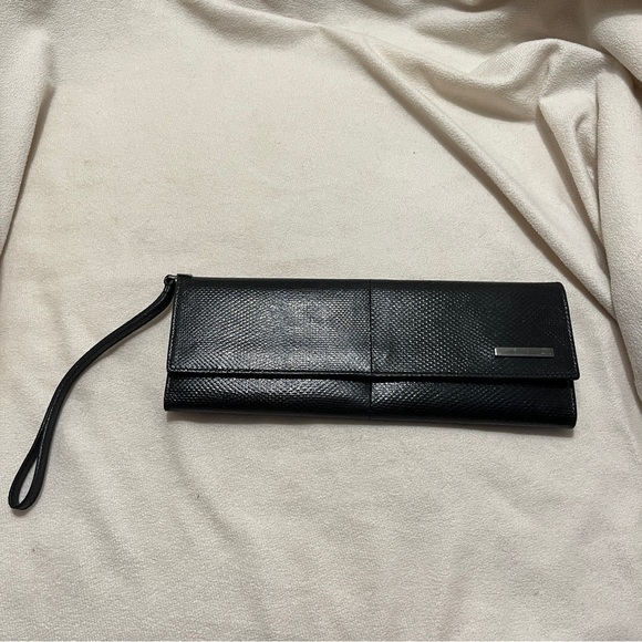 Gucci Black Lizard Vintage Wristlet Wallet